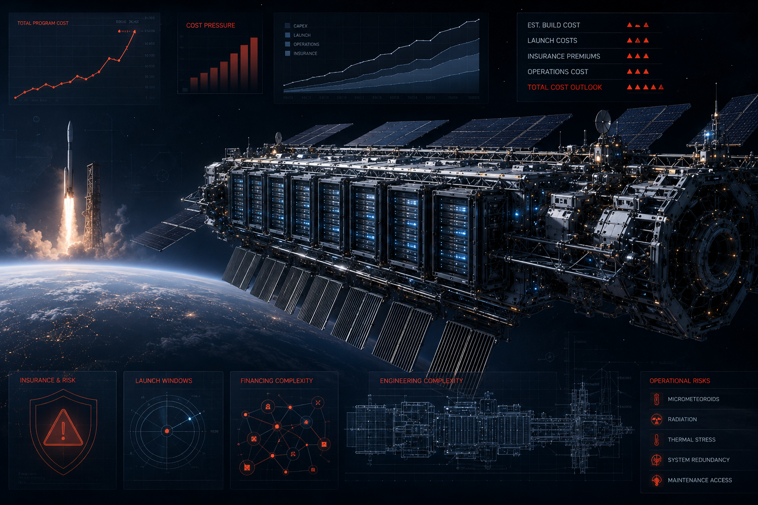 The launch, insurance, financing, and operational risks of orbital data centers